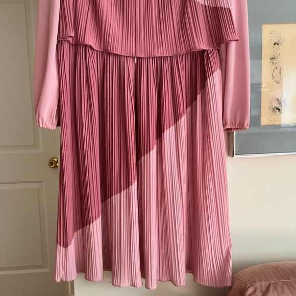 Vintage Darcy 70s Micro Pleat Pink Secretary Dress - Picture 2 of 5